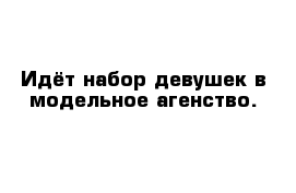 Идёт набор девушек в модельное агенство.